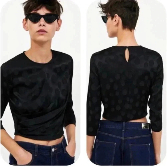Zara Women's Black Blouse Sz S - Picture 2 of 7